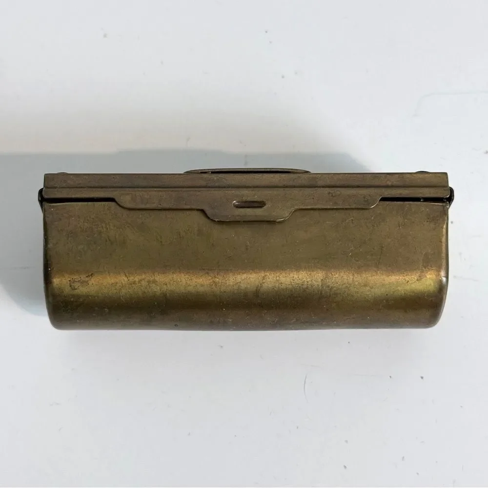 Vintage Brass Lipstick Holder with Mirror 1930-40s